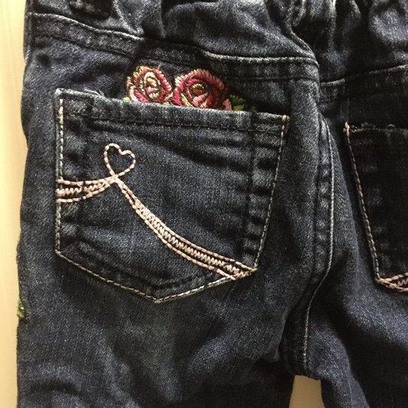 Children's Place 18 mo Butterfly Flower Jeans CUTE - Picture 6 of 10